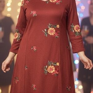 ANA & ROSE MINI DRESS. EMBROIDERY FLORAL. SIZE X-LARGE